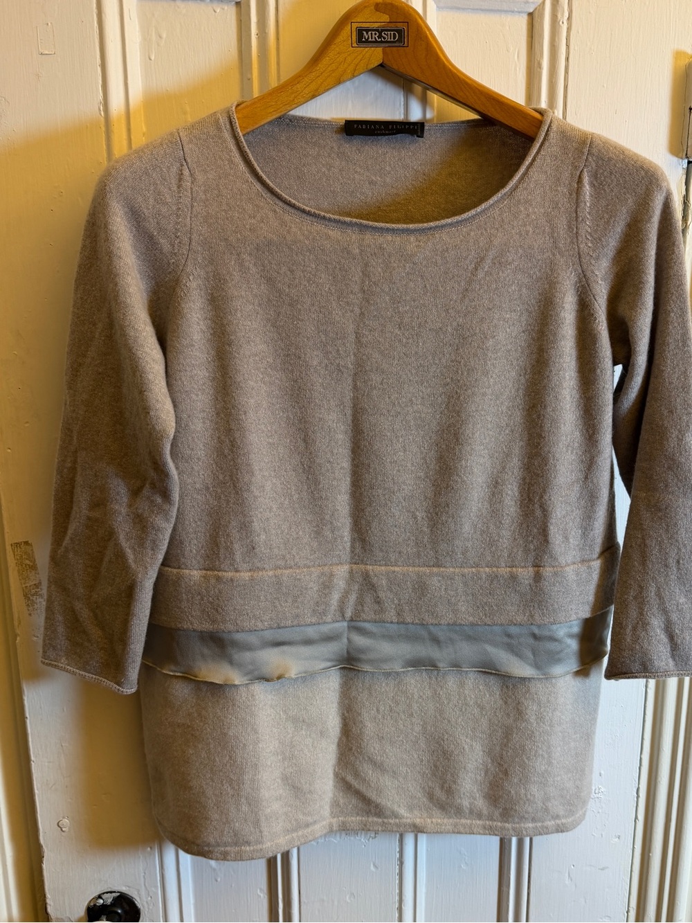 Fabiana Filippi Cashmere Silk Sweater Women 42 S Gray Layered Tunic Made Italy